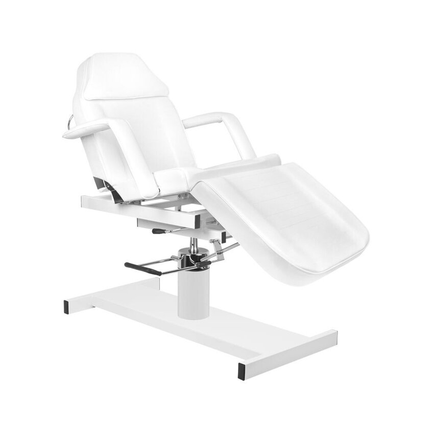 Sillón de estética hidráulico A-210D con función de balanceo, color blanco.