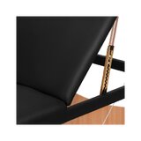 Camilla de masaje plegable Balance Lux de madera, 3 secciones, 190x70 cm, color negro.