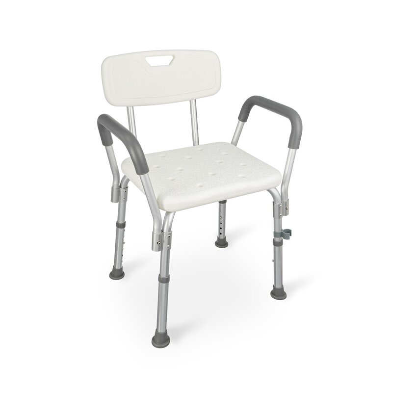 Silla de ducha con respaldo y reposabrazos