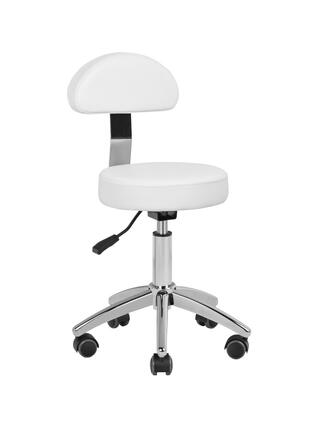 Taburete cosmético para pedicura Basic 304P blanco