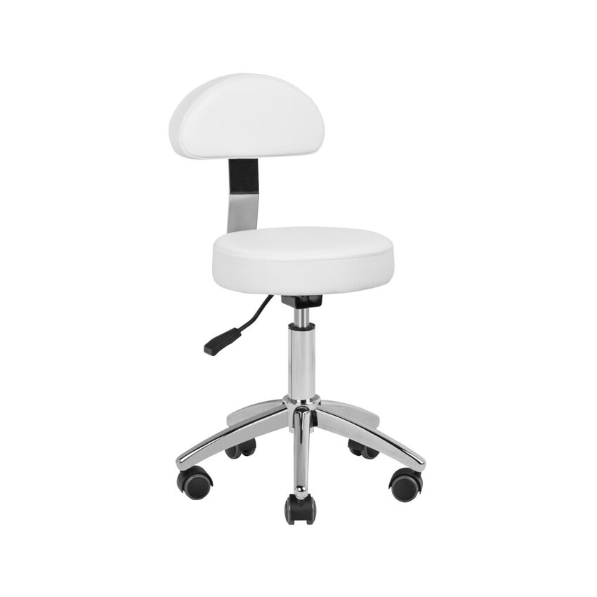 Taburete cosmético para pedicura Basic 304P blanco