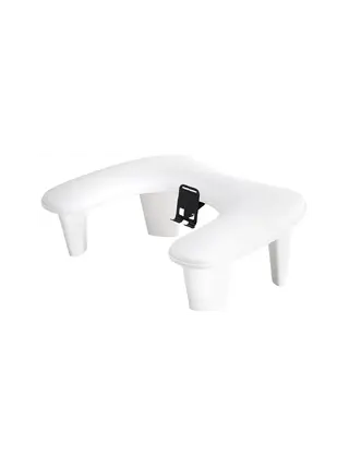 Soporte para manicura MOMO Croissant con soporte para teléfono móvil, color blanco.