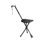 Bastón de aluminio ajustable con asiento.