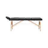 Camilla de masaje plegable Balance Lux de madera, 3 secciones, 190x70 cm, color negro.