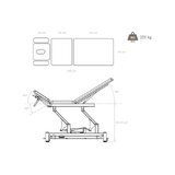 Camilla de masaje eléctrica de 5 secciones - Rila PRO - Estructura blanca, tapizado gris