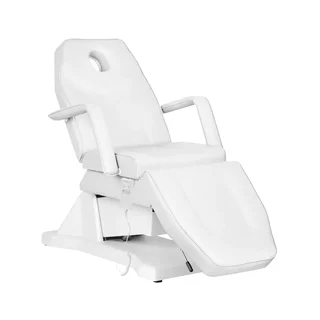 Sillón de belleza eléctrico con acolchado suave, color blanco, con 1 motor