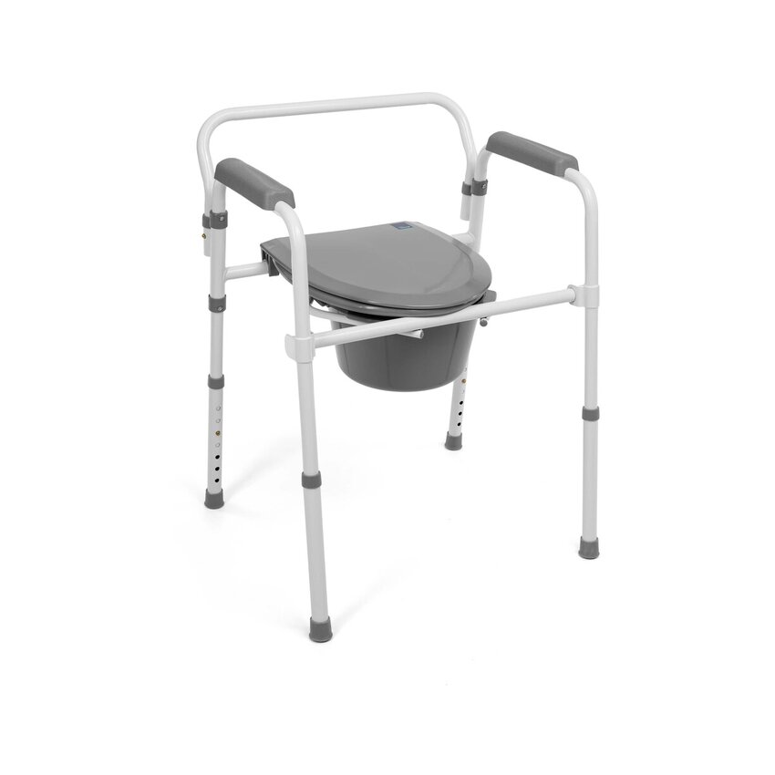 Asiento de inodoro plegable con liberación rápida