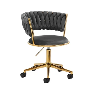 Silla giratoria 4Rico terciopelo QS-GW01G Gris