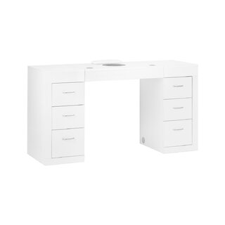 Mesa de manicura 324 con aspiradora de cassette blanca