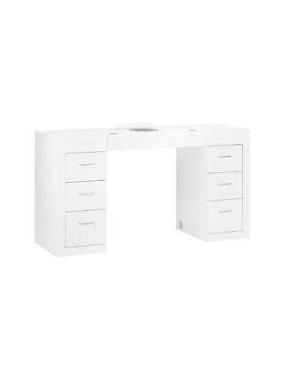Mesa de manicura 324 con aspiradora de cassette blanca