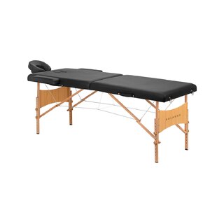Camilla de masaje plegable Balance Lux de madera, 2 piezas, 190x70 cm, color negro.