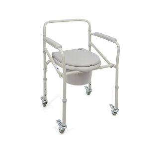 Silla de ducha plegable con función de inodoro – Ruedas con freno