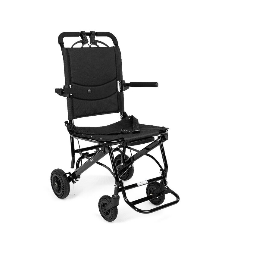 Transporte de silla de ruedas plegable con asa