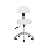 Taburete cosmético para pedicura Basic 304P blanco