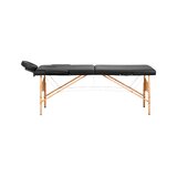 Camilla de masaje plegable Balance Lux de madera, 2 piezas, 190x70 cm, color negro.