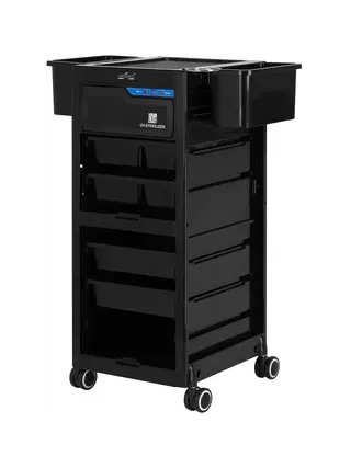 Carro de peluquería Gabbiano con esterilizador UV 68UV negro