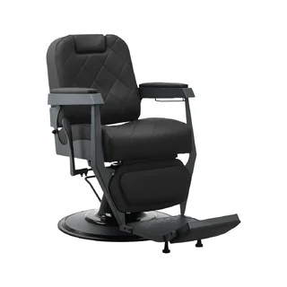 Sillón de barbero Gabbiano Bruno con estructura negra grafito