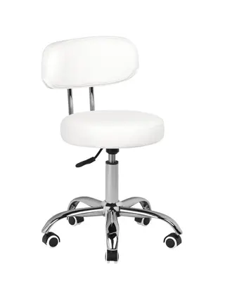 Sillón de tratamiento redondo con ruedas a-007 blanco