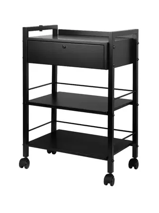 Mesa de asistencia con ruedas - Negra