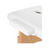 Camilla de masaje plegable Balance Lux de madera, 3 secciones, 190x70 cm, blanca.