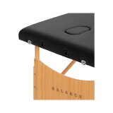 Camilla de masaje plegable Balance Lux de madera, 3 secciones, 190x70 cm, color negro.
