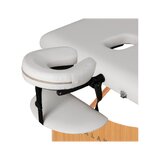 Camilla de masaje plegable Balance Lux de madera, 3 secciones, 190x70 cm, blanca.
