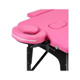 Camilla de masaje plegable Balance de madera, 2 piezas, rosa y negro.