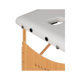 Camilla de masaje plegable Balance Lux de madera, 3 secciones, 190x70 cm, blanca.