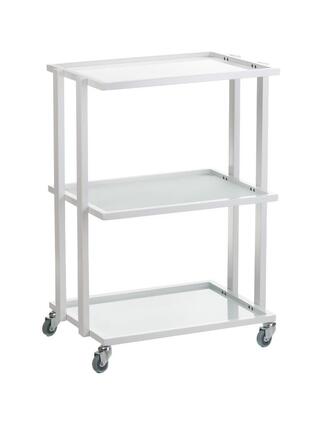 Carrito de cristal con ruedas - Blanco
