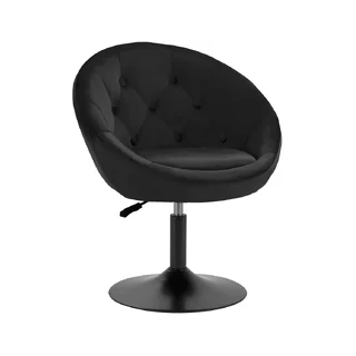 Silla giratoria de terciopelo - QS-BL12G - negra