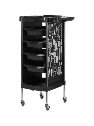 Carrito de peluquería X11-9 con gráficos negros