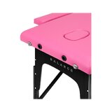 Camilla de masaje plegable Balance de madera, 2 piezas, rosa y negro.