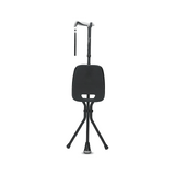 Bastón de aluminio ajustable con asiento.