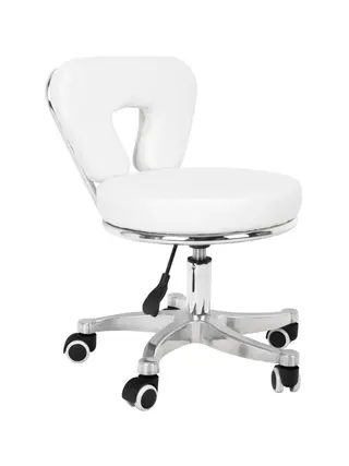 Taburete cosmético para pedicura 9266 blanco