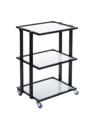 Carrito de cristal con ruedas - Negro