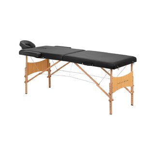 Camilla de masaje plegable Balance de madera, 2 piezas, color negro.