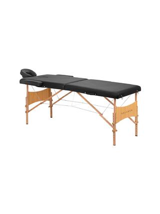 Camilla de masaje plegable Balance de madera, 2 piezas, color negro.