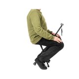 Bastón de aluminio ajustable con asiento.