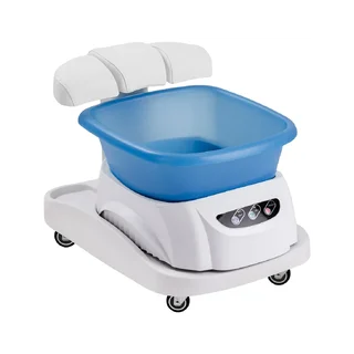 Baño de pies con masaje y carrito blanco