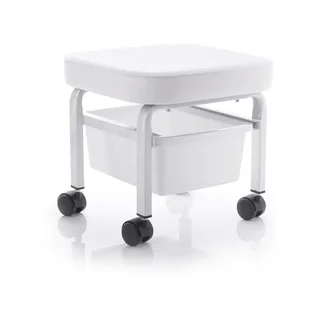 Taburete con pediluvio y recipiente