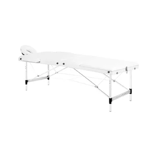 Camilla de masaje plegable de aluminio BALANCE, tres secciones - blanca