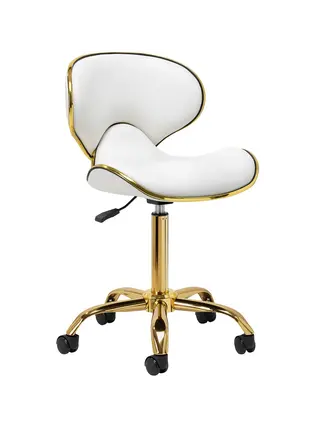 Silla de trabajo taburete ergonómico Q-4599G blanco