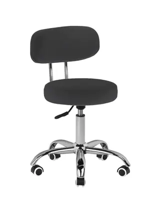 Sillón de tratamiento redondo con ruedas a-007 negro