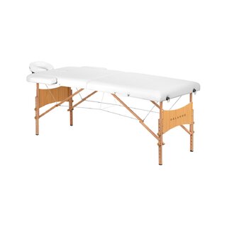 Camilla de masaje plegable Balance Lux de madera, 2 piezas, 190x70 cm, blanca.