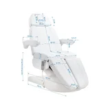 Sillón eléctrico Azzurro Lux para tratamientos estéticos 5 motores blanco