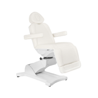 Sillón de estética eléctrico giratorio Azzurro 869A, 4 motores, blanco.