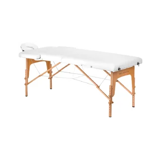 Camilla de masaje plegable de madera BALANCE, 2 segmentos, color blanco