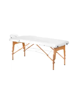 Camilla de masaje plegable de madera BALANCE, 2 segmentos, color blanco