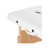 Camilla de masaje plegable Balance Lux de madera, 3 secciones, 190x70 cm, blanca.
