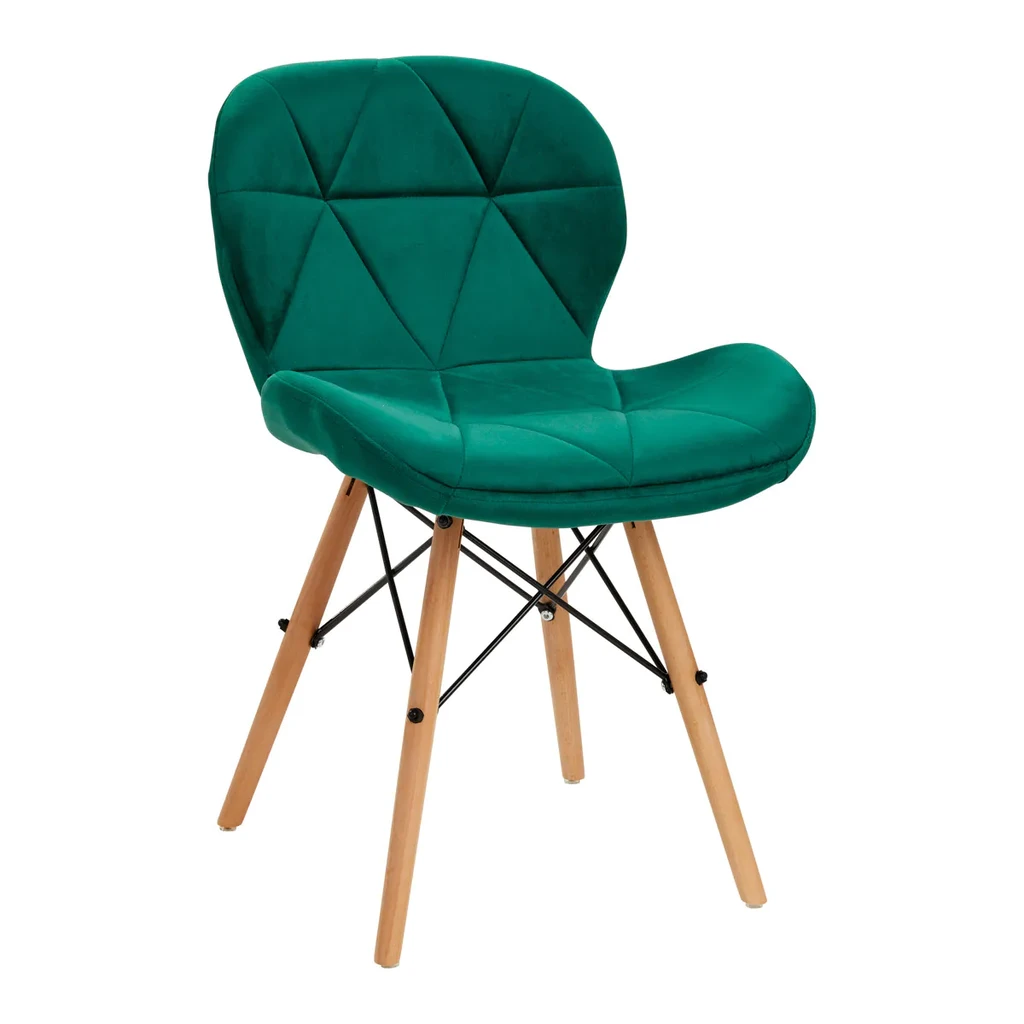 Silla de maquillaje 4Rico QS-186 terciopelo verde